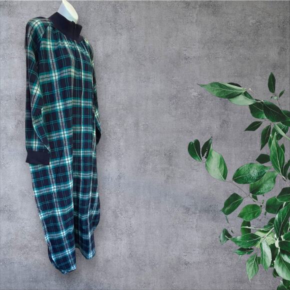 PJs Long Sleeve Flannel Nightgown Women Zippered Housecoat Metropolitan Size XL - Picture 3 of 9